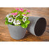 Plastic Plant Pot with Wave Design 18cm Grey - Set of 2